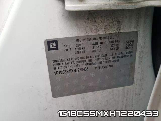 1G1BC5SMXH7220433 фото 2