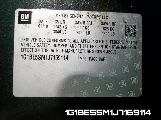 1G1BE5SM1J7169114 фото 2