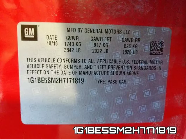 1G1BE5SM2H7171819 фото 2