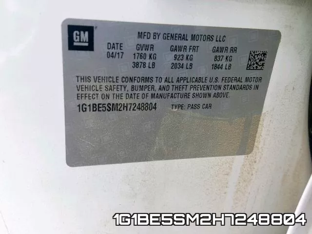 1G1BE5SM2H7248804 фото 2