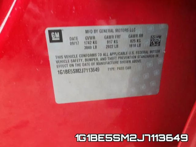 1G1BE5SM2J7113649 фото 2