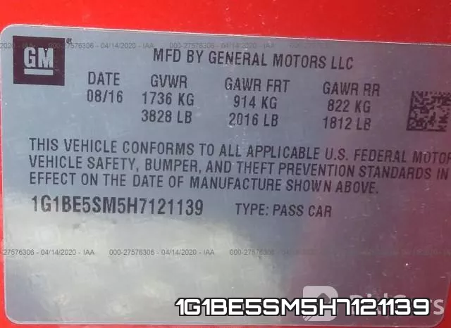 1G1BE5SM5H7121139 фото 10