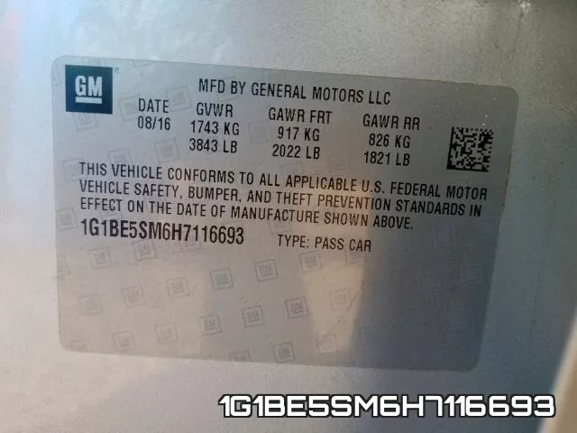 1G1BE5SM6H7116693 фото 2