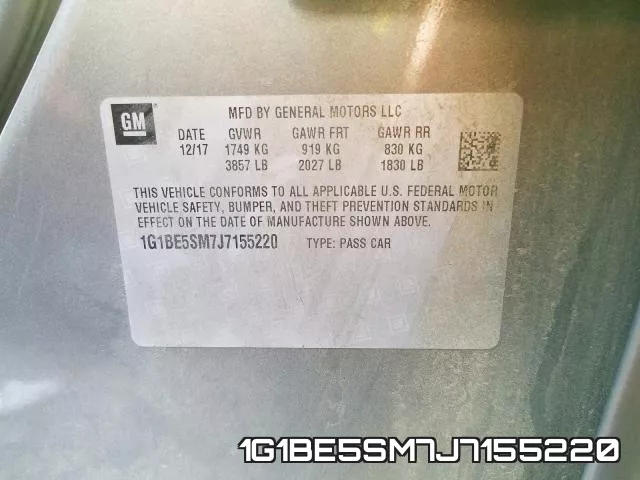 1G1BE5SM7J7155220 фото 2