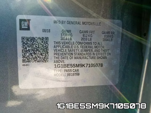 1G1BE5SM9K7105078 фото 2