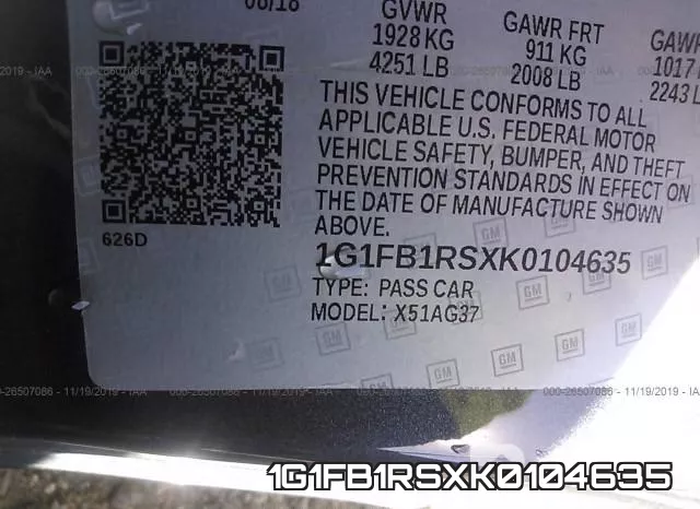 1G1FB1RSXK0104635 фото 10