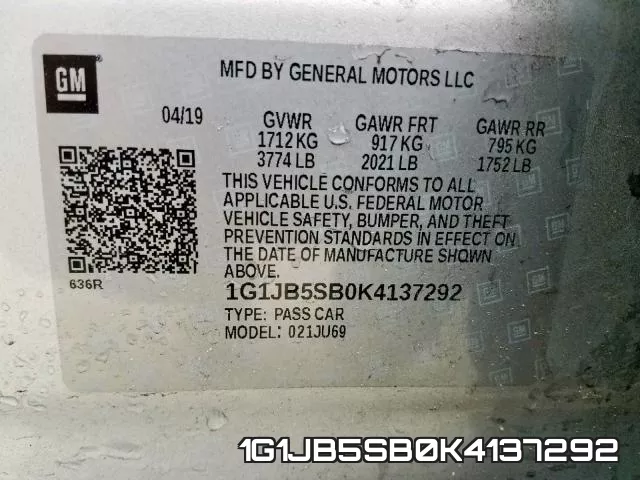 1G1JB5SB0K4137292 фото 2