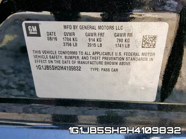 1G1JB5SH2H4109832 фото 2