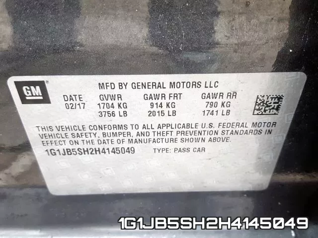 1G1JB5SH2H4145049 фото 2