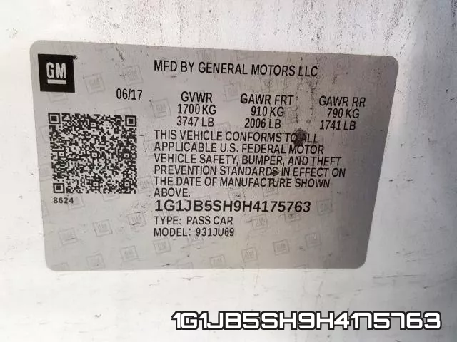 1G1JB5SH9H4175763 фото 2