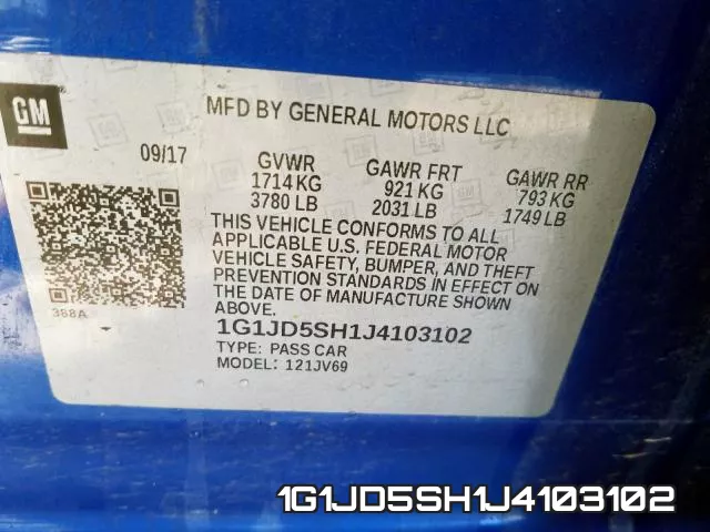 1G1JD5SH1J4103102 фото 2