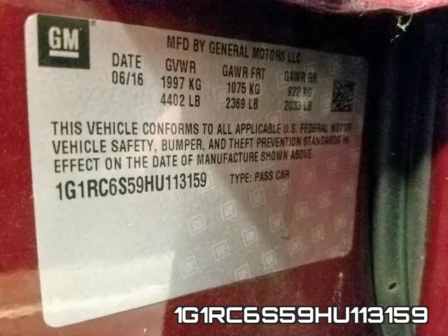 1G1RC6S59HU113159 фото 2