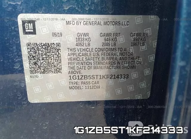 1G1ZB5ST1KF214333 фото 10