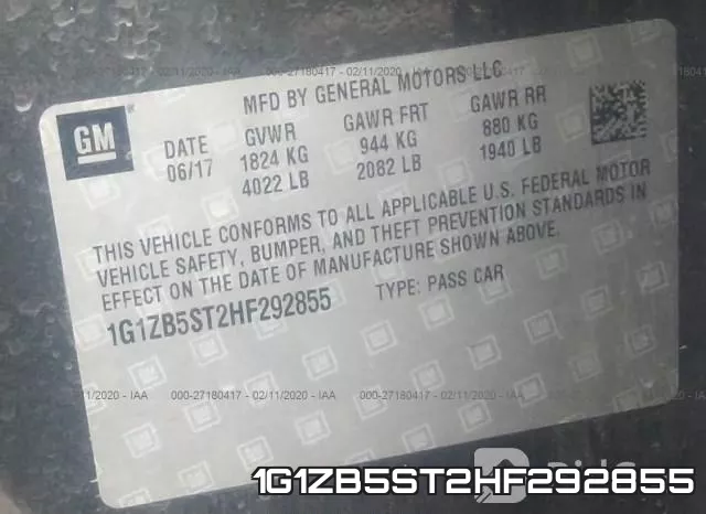 1G1ZB5ST2HF292855 фото 10