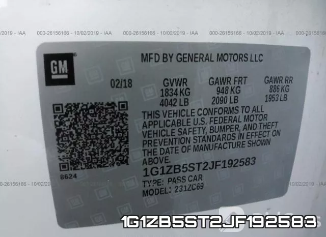 1G1ZB5ST2JF192583 фото 10