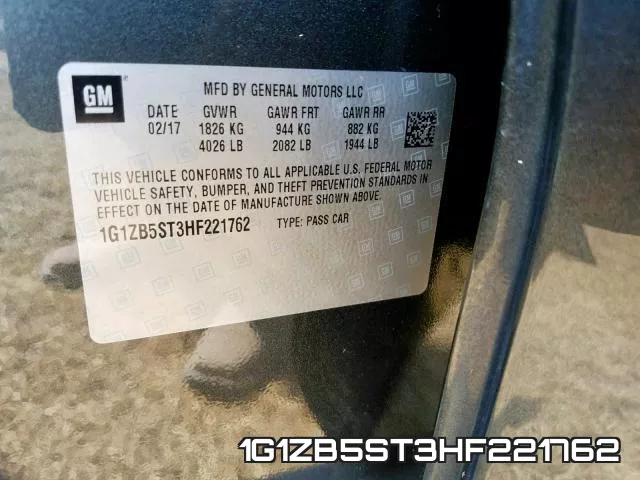 1G1ZB5ST3HF221762 фото 2