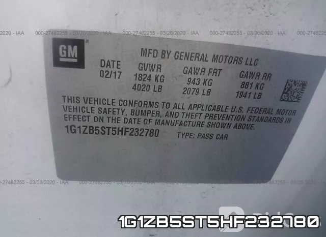 1G1ZB5ST5HF232780 фото 10