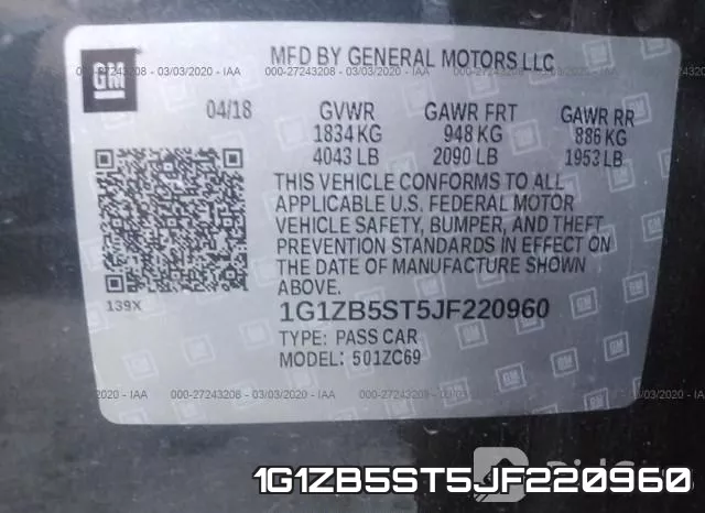 1G1ZB5ST5JF220960 фото 10
