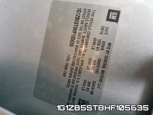 1G1ZB5ST8HF105635 фото 2