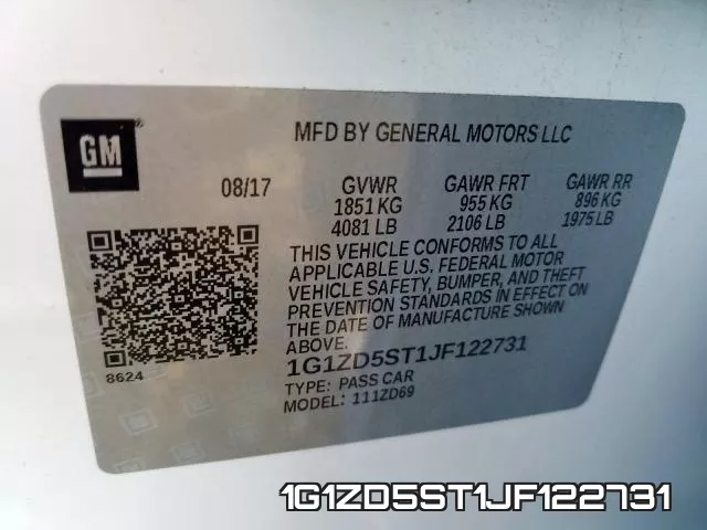 1G1ZD5ST1JF122731 фото 2