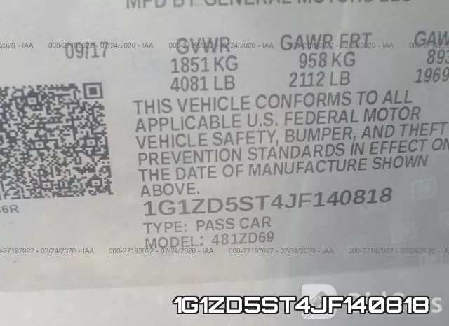 1G1ZD5ST4JF140818 фото 10