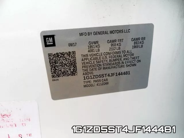 1G1ZD5ST4JF144481 фото 2