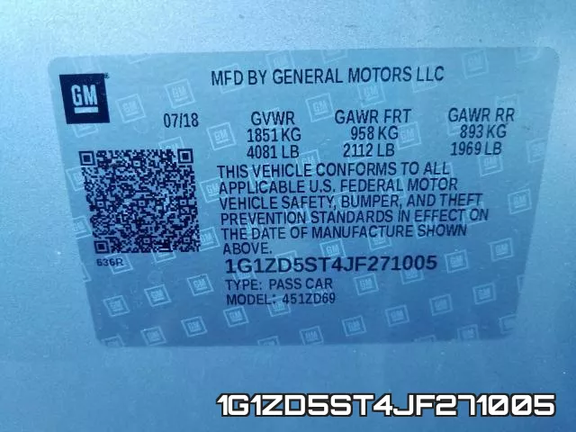 1G1ZD5ST4JF271005 фото 2
