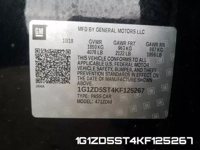 1G1ZD5ST4KF125267 фото 2
