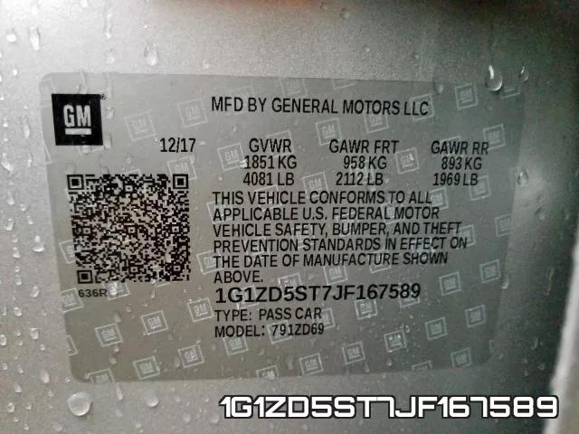 1G1ZD5ST7JF167589 фото 2