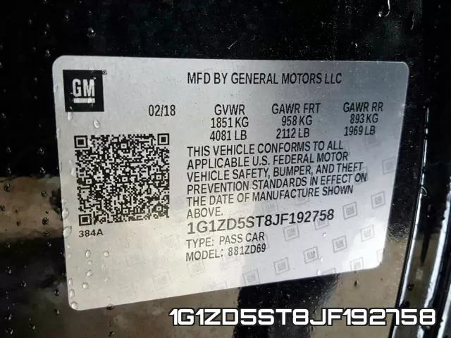 1G1ZD5ST8JF192758 фото 2