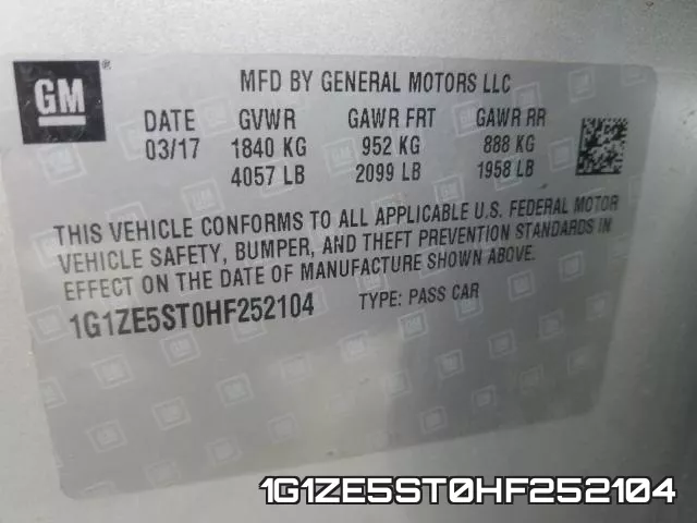 1G1ZE5ST0HF252104 фото 2