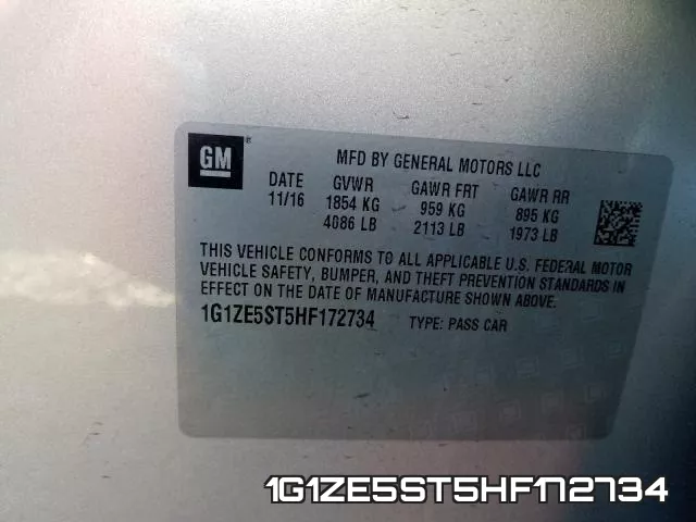 1G1ZE5ST5HF172734 фото 2
