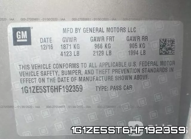 1G1ZE5ST6HF192359 фото 10