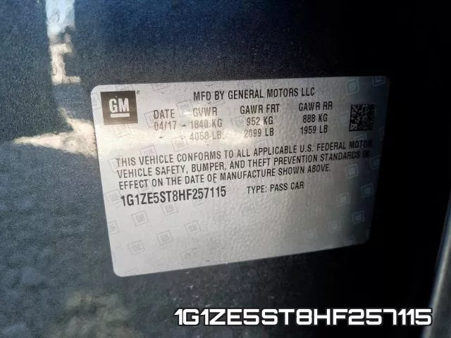 1G1ZE5ST8HF257115 фото 2