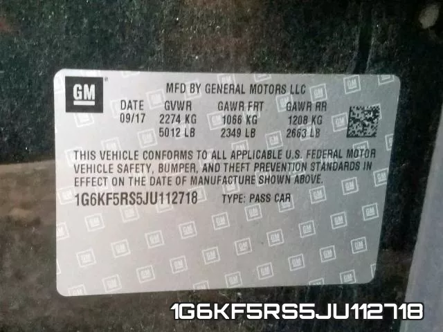 1G6KF5RS5JU112718 фото 2
