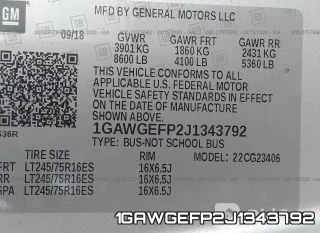 1GAWGEFP2J1343792 фото 10