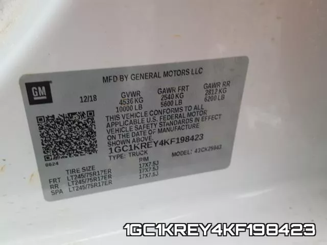 1GC1KREY4KF198423 фото 2