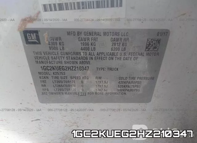 1GC2KUEG2HZ210347 фото 10