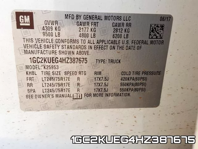 1GC2KUEG4HZ387675 фото 2