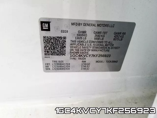 1GC4KVCY7KF256923 фото 2