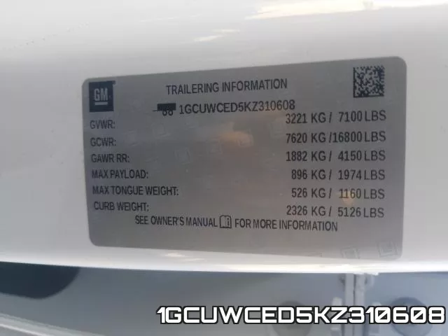 1GCUWCED5KZ310608 фото 2