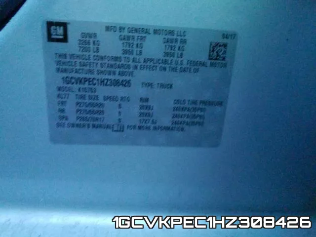 1GCVKPEC1HZ308426 фото 2