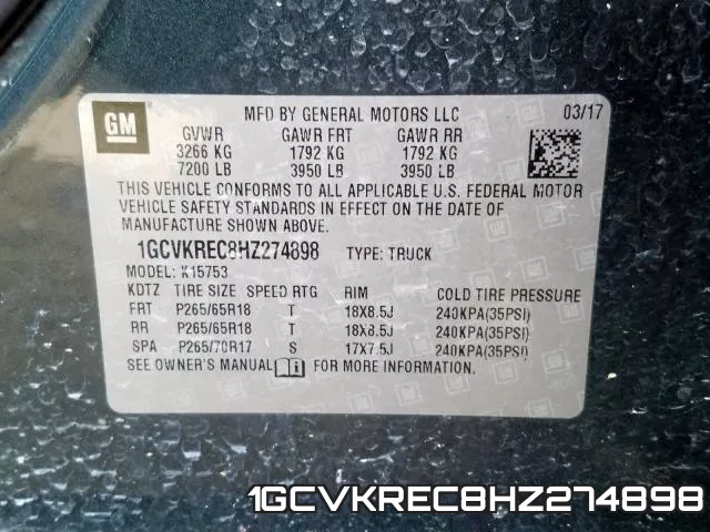 1GCVKREC8HZ274898 фото 2