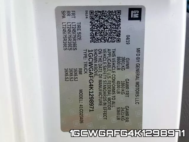 1GCWGAFG4K1298971 фото 2