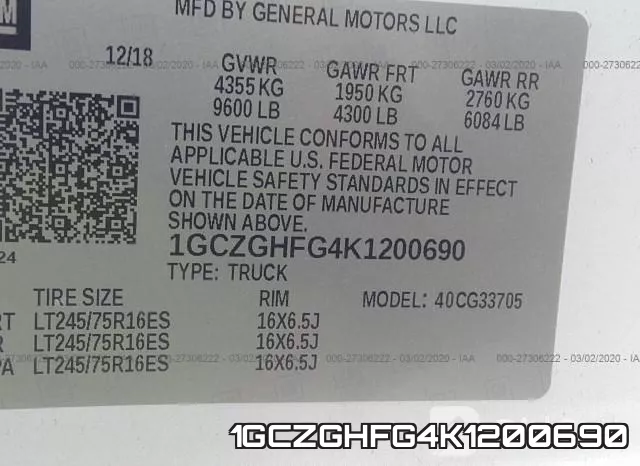 1GCZGHFG4K1200690 фото 10