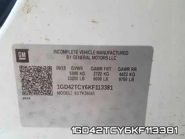 1GD42TCY6KF113381 фото 2