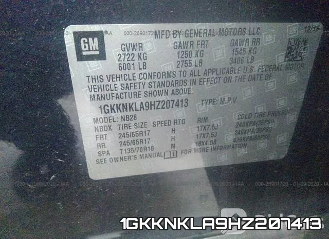 1GKKNKLA9HZ207413 фото 10