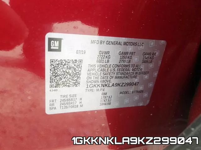 1GKKNKLA9KZ299047 фото 2