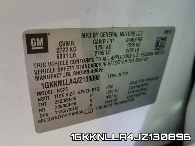 1GKKNLLA4JZ130896 фото 2