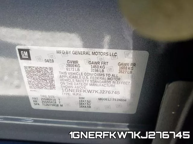 1GNERFKW7KJ276745 фото 2